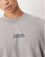 heavyweight oversized t-shirt with bonsai graphic in grey marl