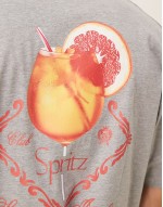 boxy oversized t-shirt with drink graphic in white marl