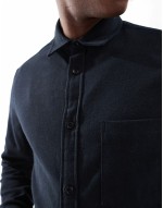 brushed oxford regular shirt in black